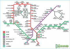 最新新加坡地铁线路图（中文版）